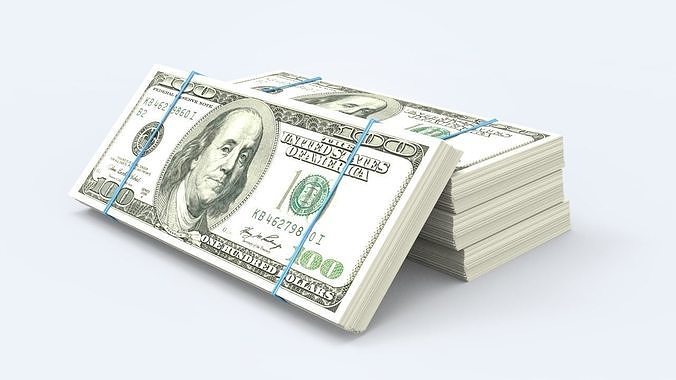 Dollar Stack Low-poly 3D model