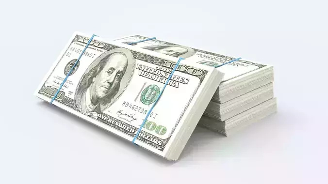Dollar Stack Low-poly 3D model