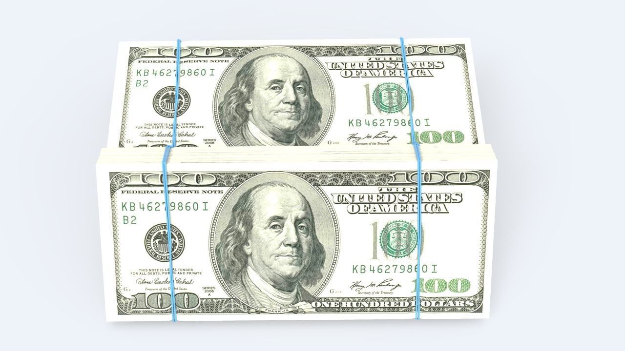 Dollar Stack Low-poly 3D model_12