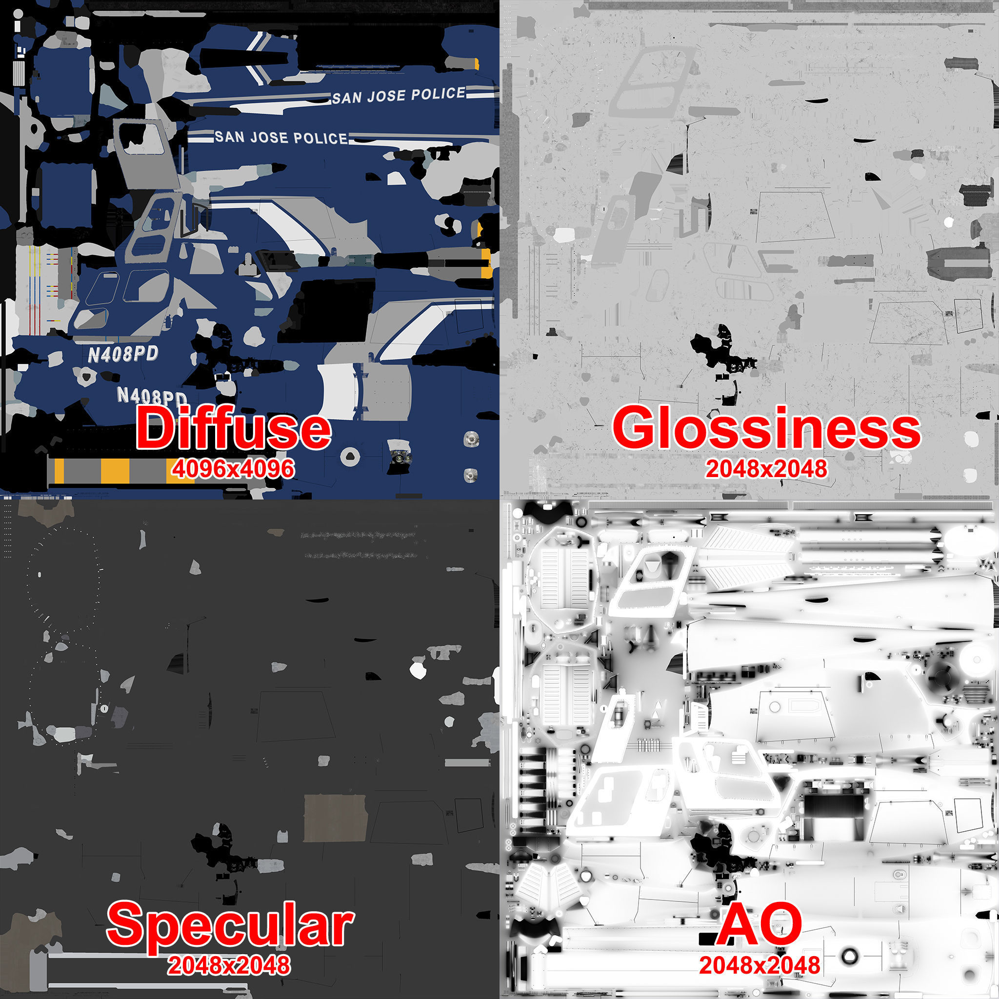 AS-350 San Jose Police Low-poly 3D model_15