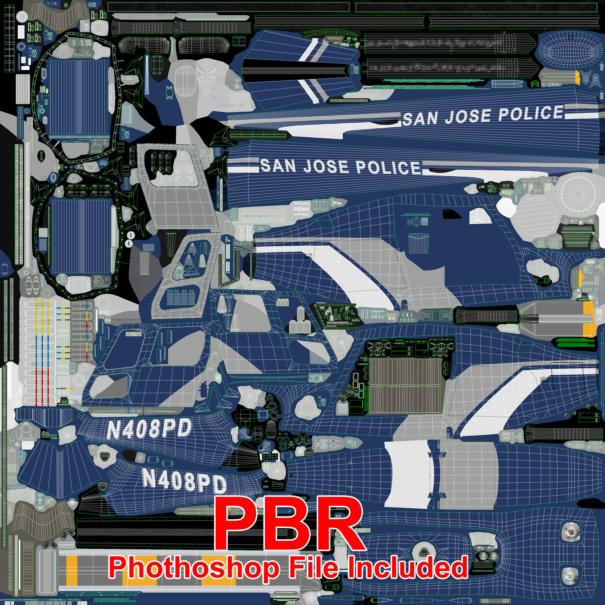 AS-350 San Jose Police Low-poly 3D model_17