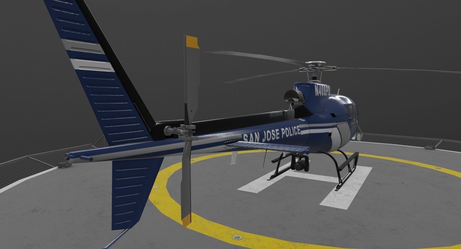 AS-350 San Jose Police Low-poly 3D model_3