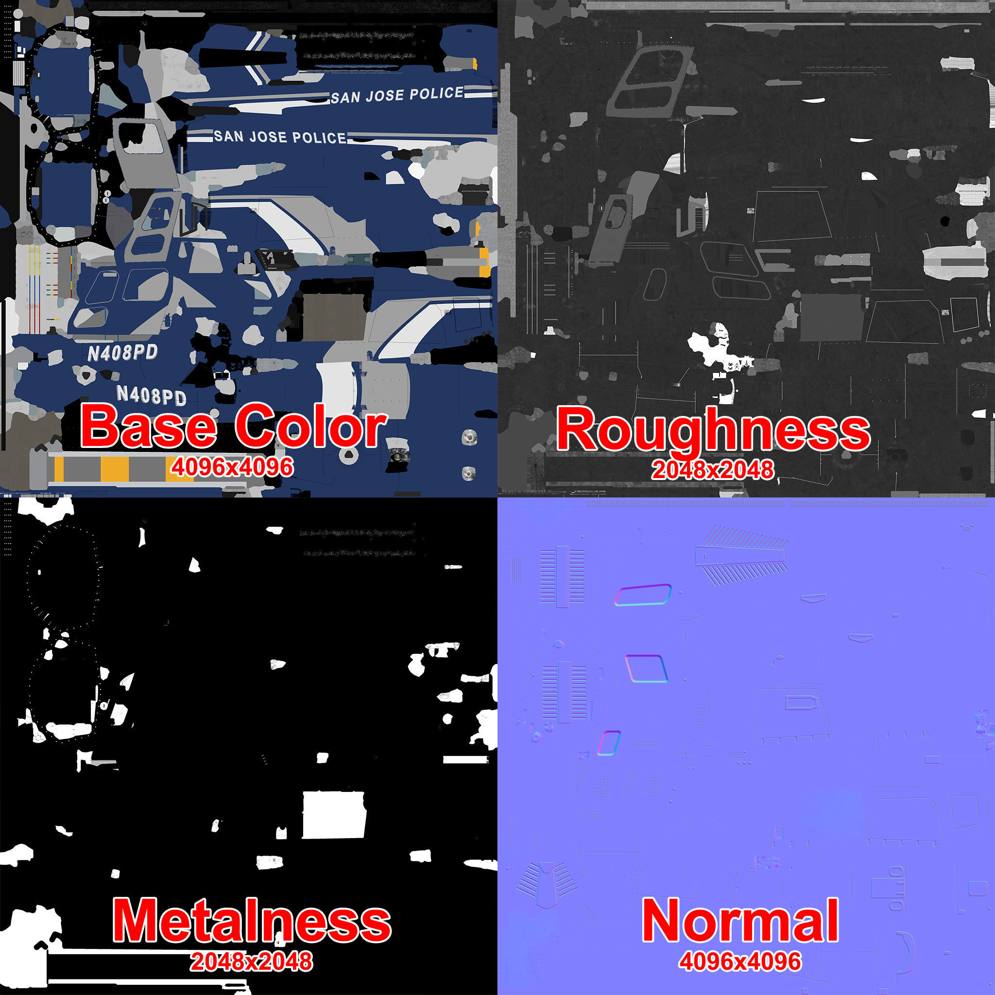 AS-350 San Jose Police Low-poly 3D model_16