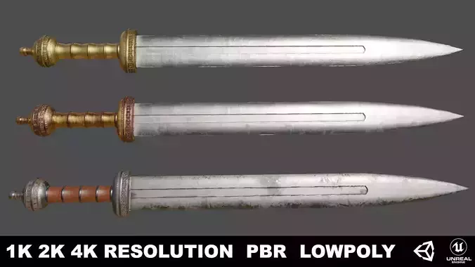 Gladius sword Low-poly 3D model