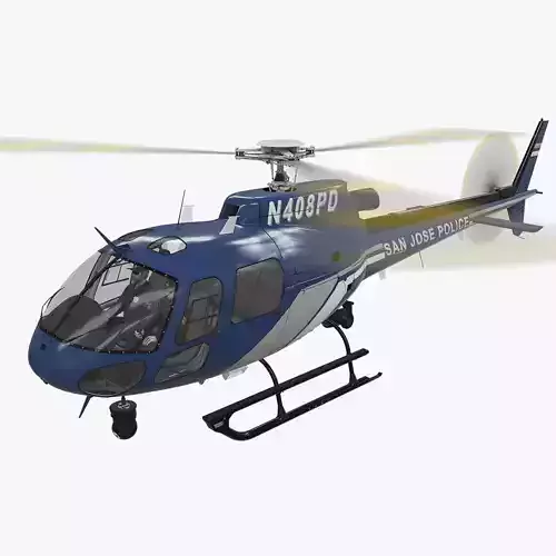 AS-350 San Jose Police Animated Low-poly 3D model
