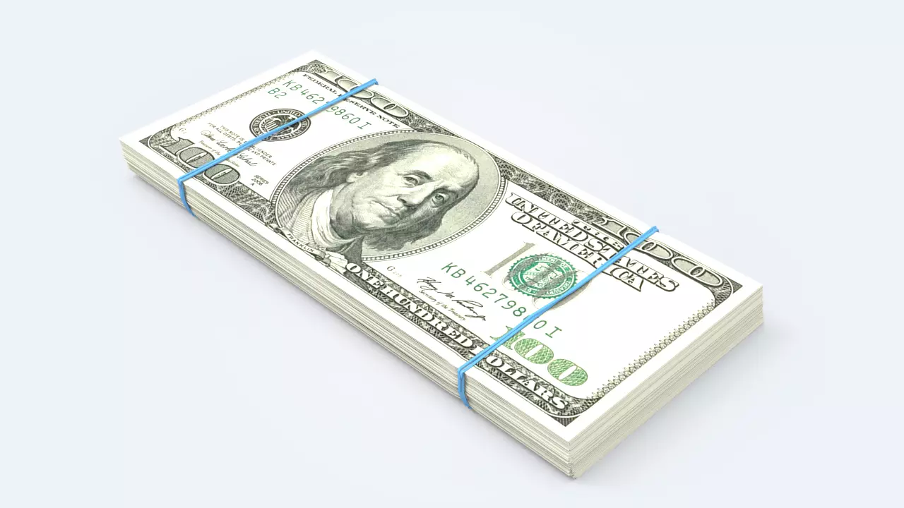 Dollar Stack Low-poly 3D model
