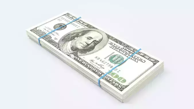 Dollar Stack Low-poly 3D model