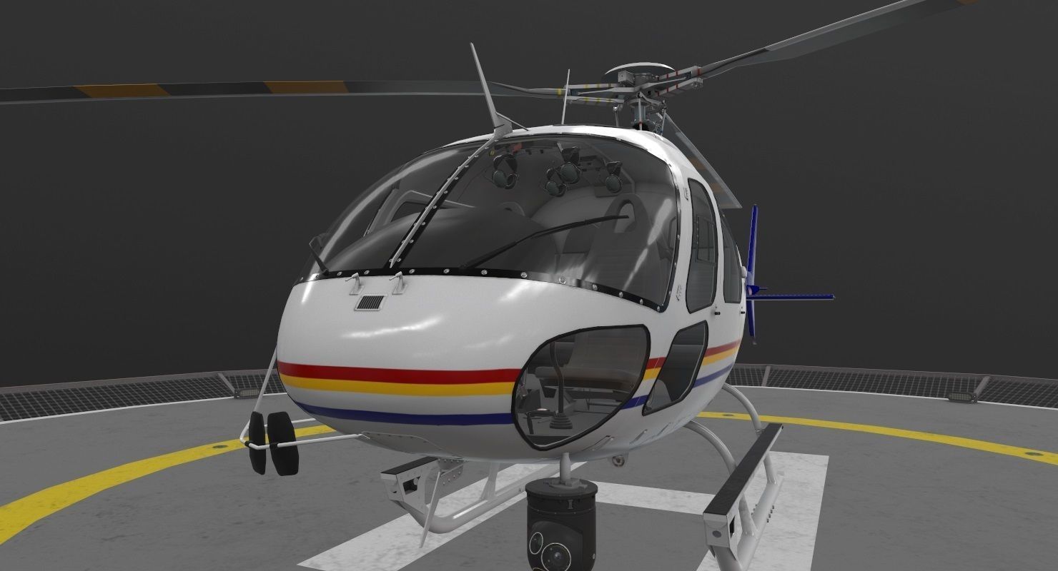 AS-350 Royal Canadian Mounted Police Low-poly 3D model_7