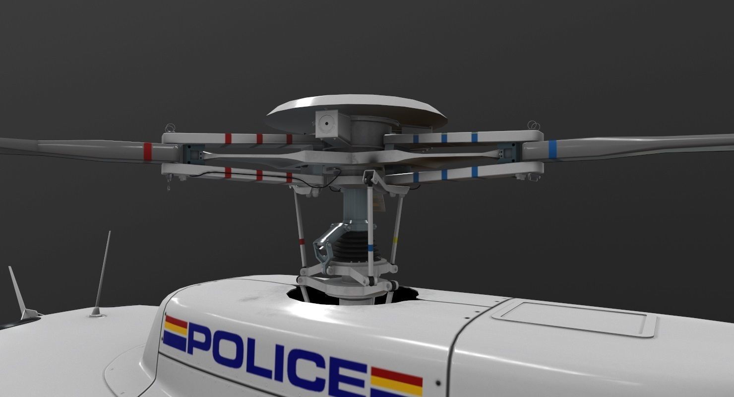 AS-350 Royal Canadian Mounted Police Low-poly 3D model_6