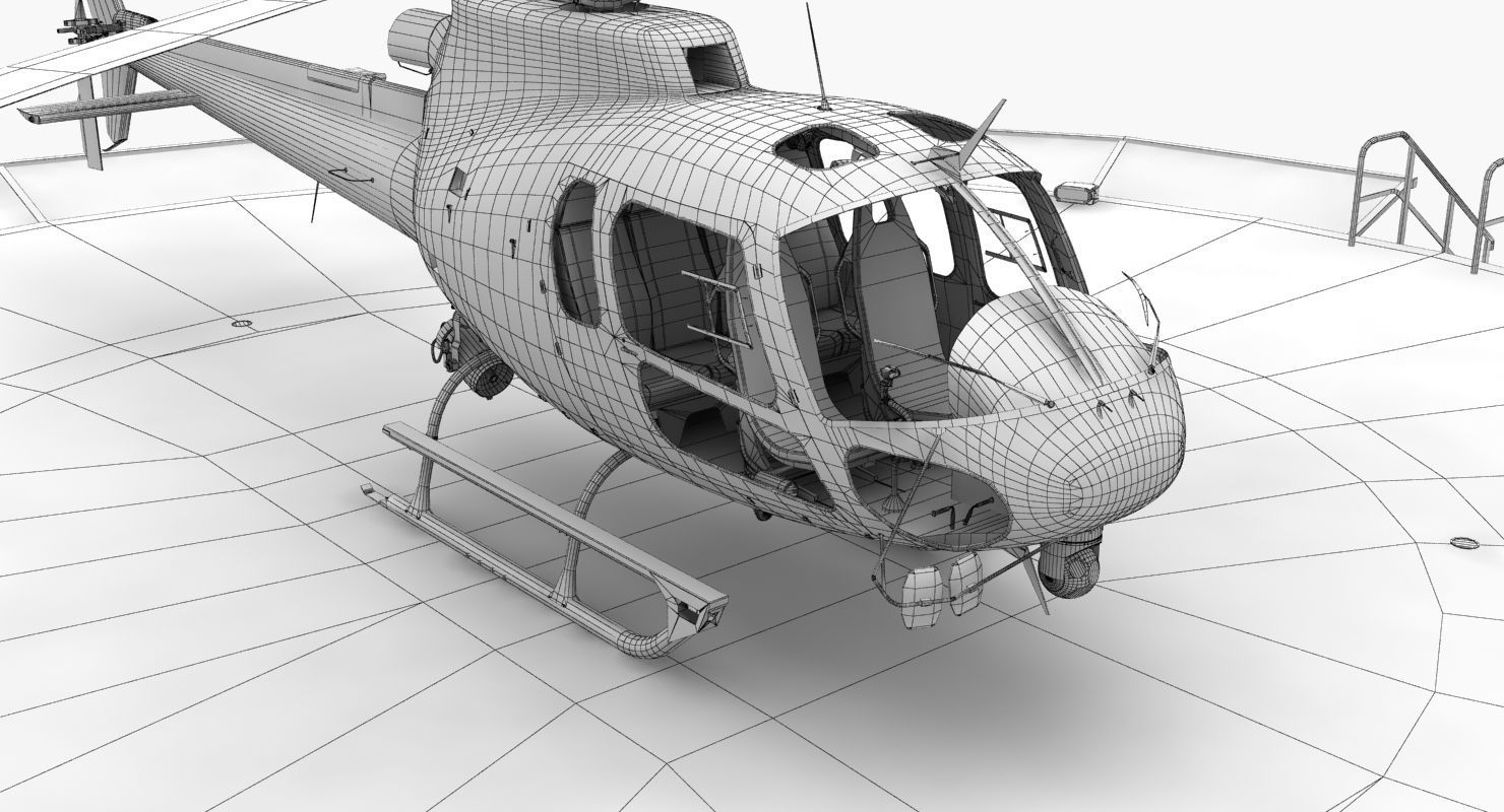 AS-350 Royal Canadian Mounted Police Low-poly 3D model_19