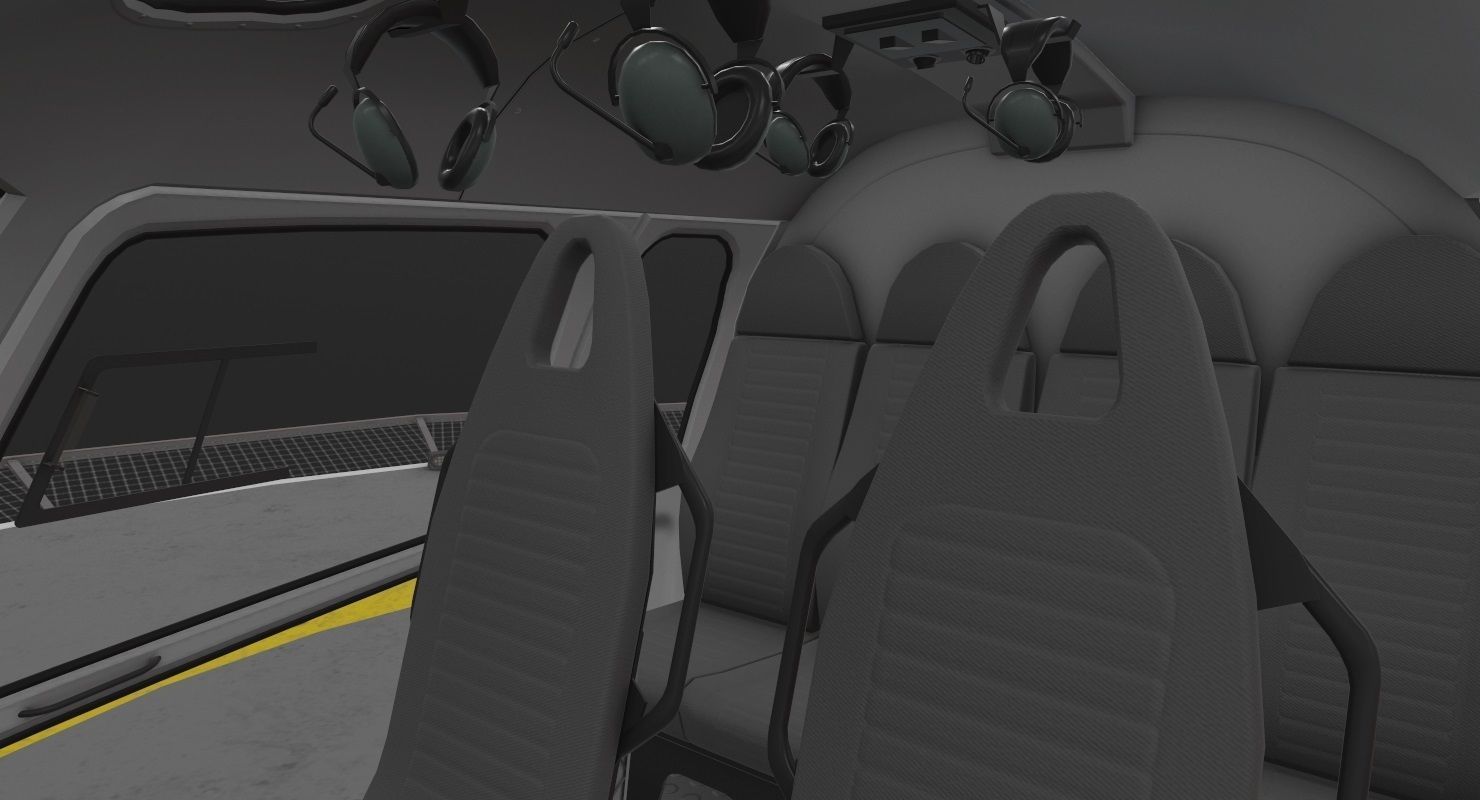 AS-350 Royal Canadian Mounted Police Low-poly 3D model_11