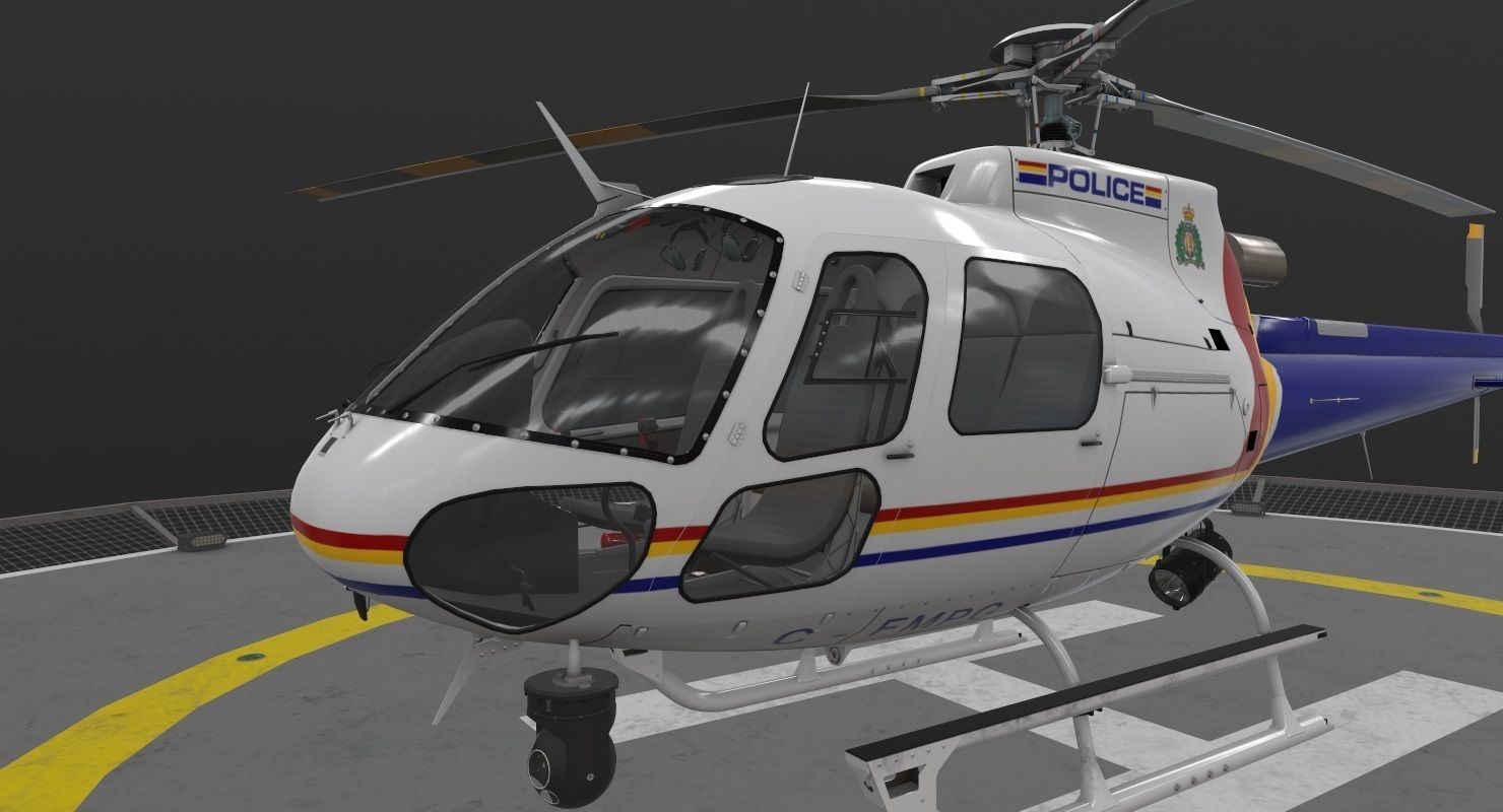 AS-350 Royal Canadian Mounted Police Low-poly 3D model_5