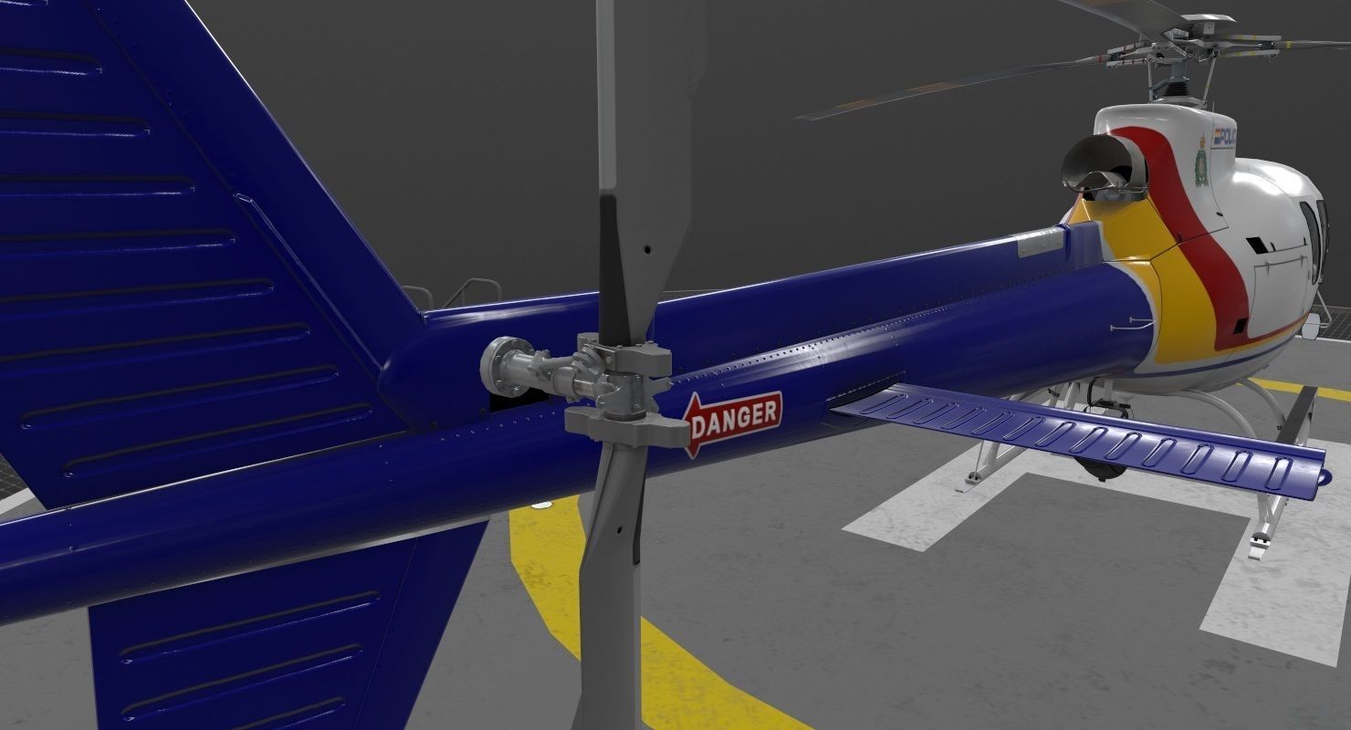 AS-350 Royal Canadian Mounted Police Low-poly 3D model_9