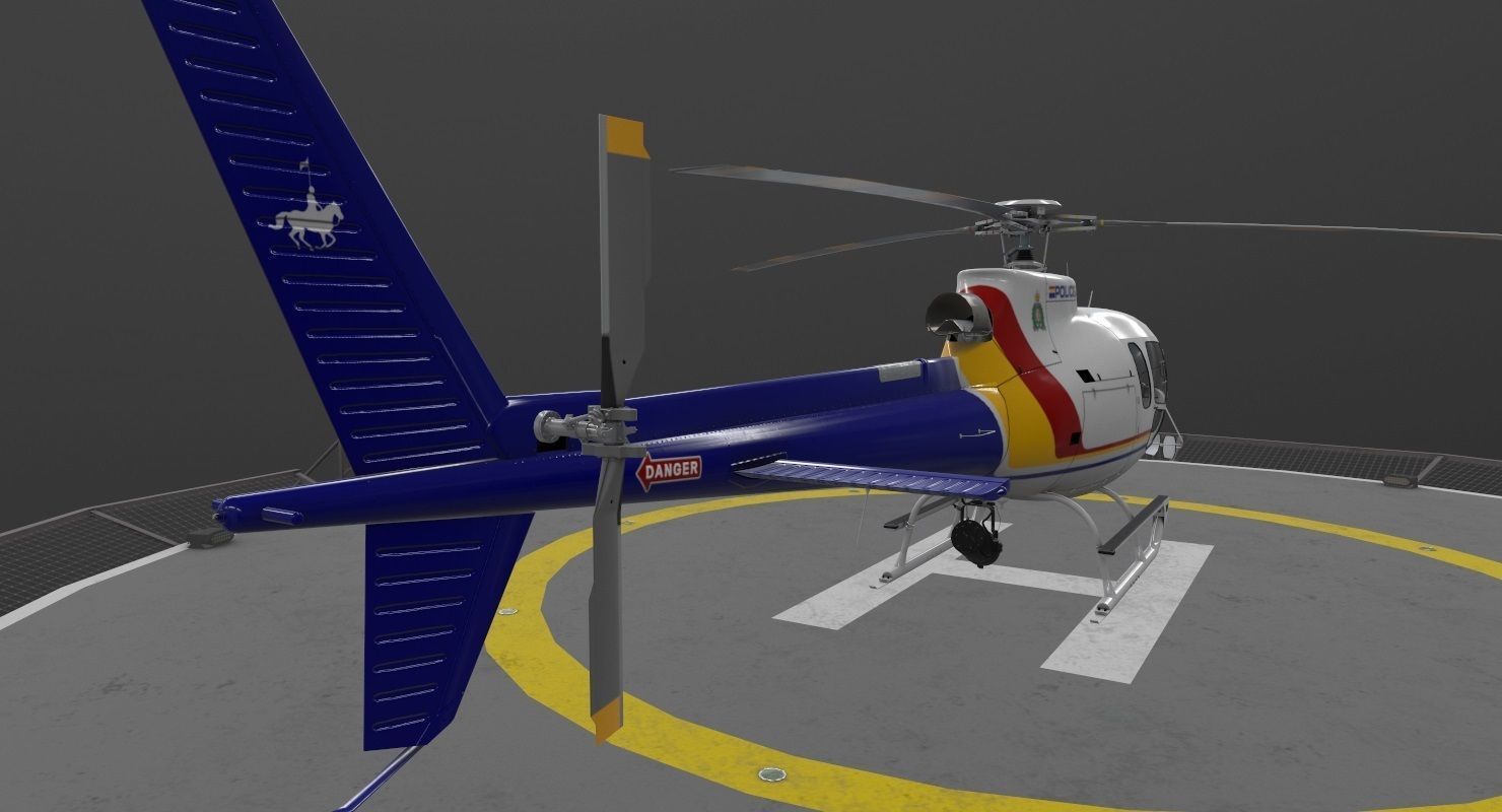 AS-350 Royal Canadian Mounted Police Low-poly 3D model_3