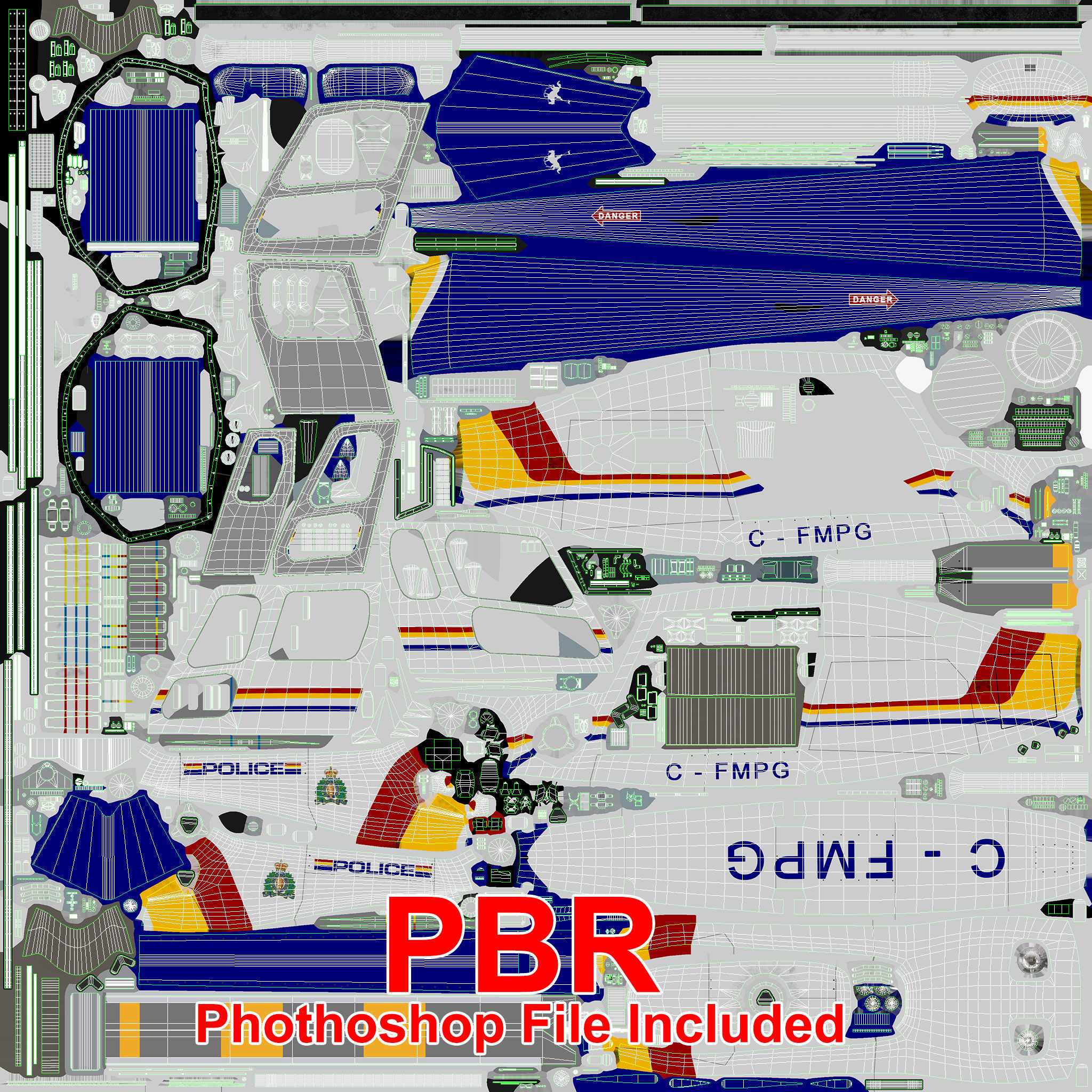 AS-350 Royal Canadian Mounted Police Low-poly 3D model_17