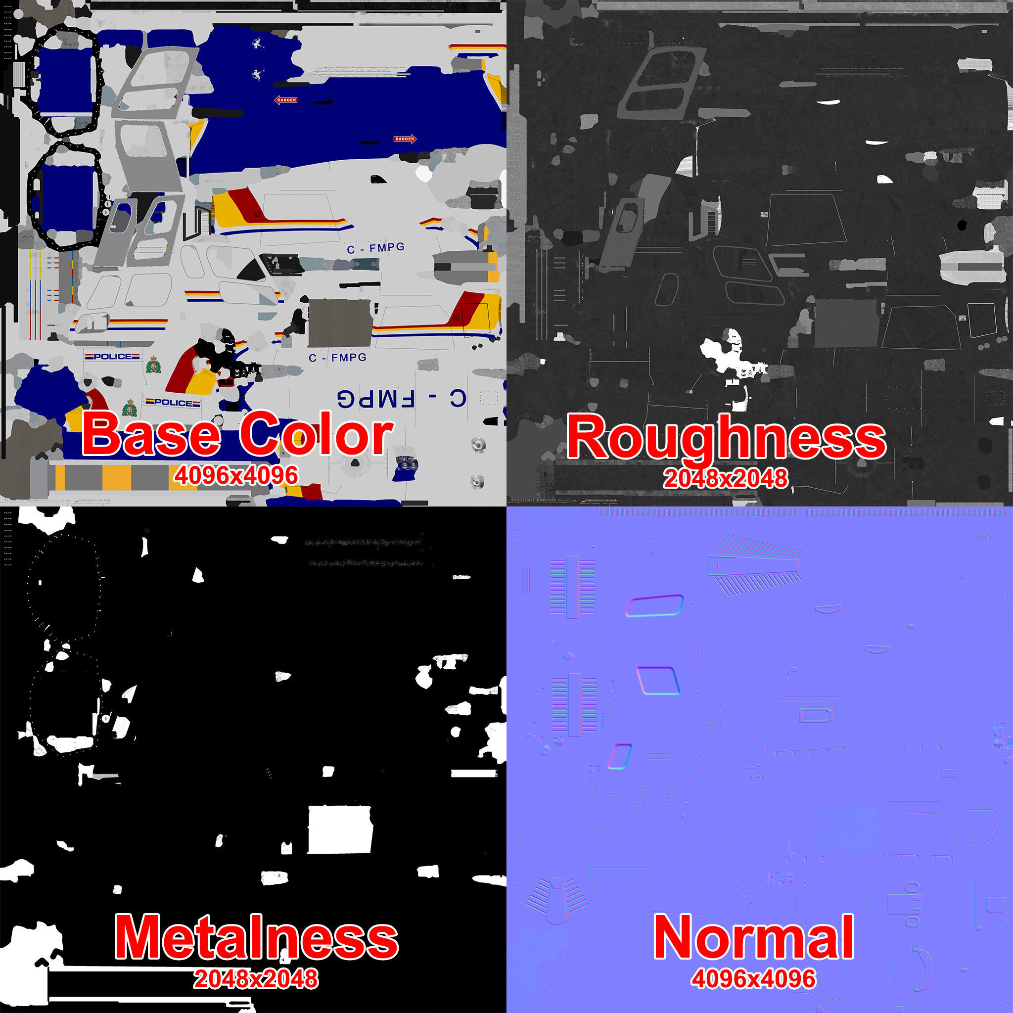 AS-350 Royal Canadian Mounted Police Low-poly 3D model_16