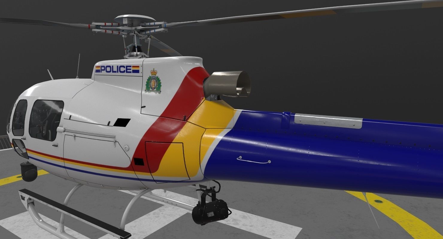 AS-350 Royal Canadian Mounted Police Low-poly 3D model_4
