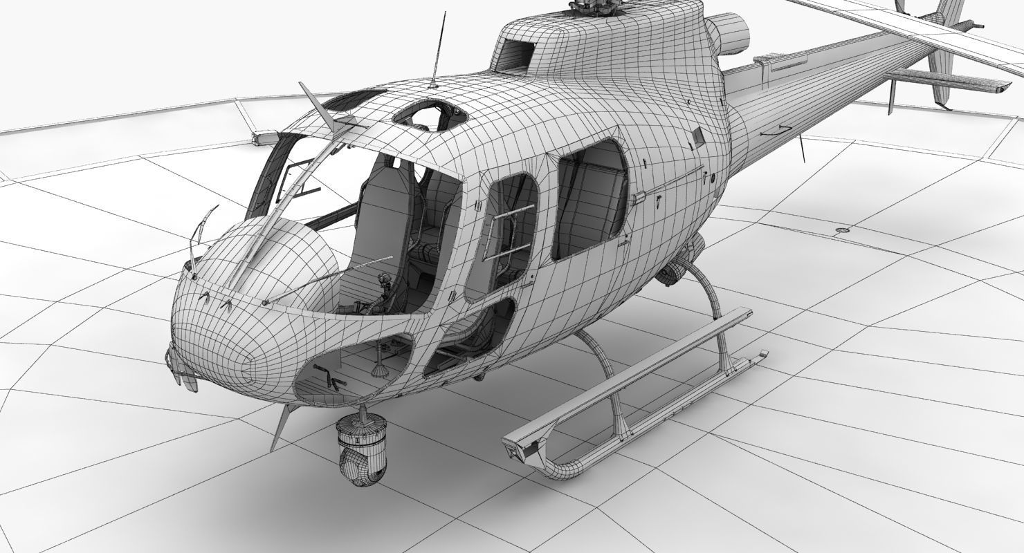 AS-350 Royal Canadian Mounted Police Low-poly 3D model_18