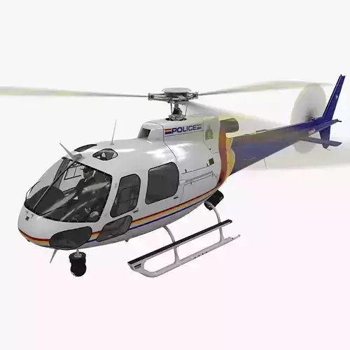 AS-350 Royal Canadian Mounted Police Animated Low-poly 3D model