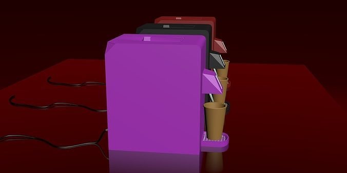 Js Diamond Coffee Maker Red 3D model