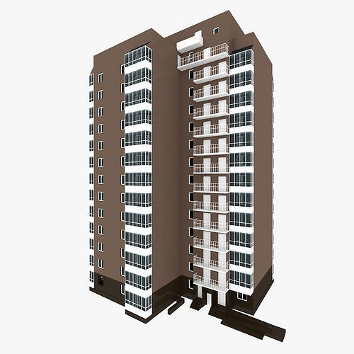 Simple Residential Building 8 3D model