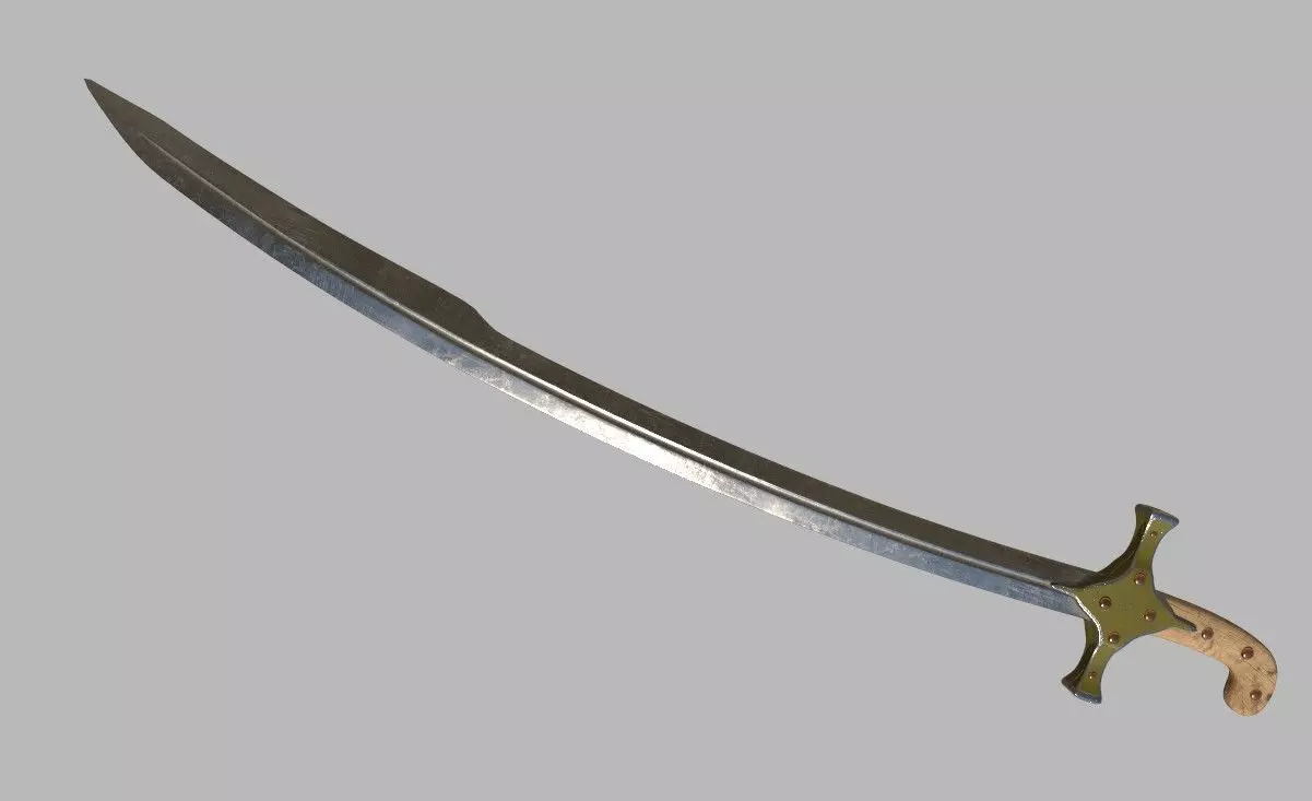 Mamluke Curved Sword 3D model_0