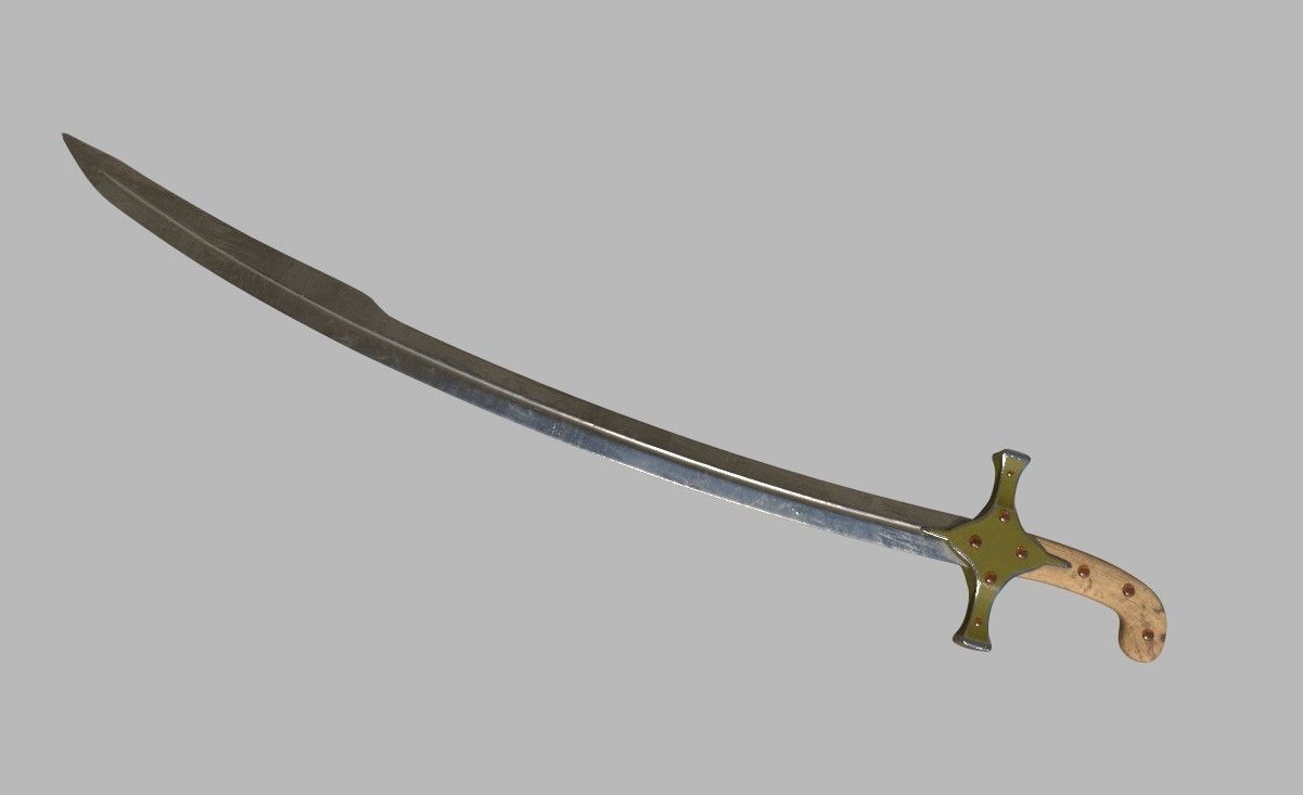 Mamluke Curved Sword 3D model_3