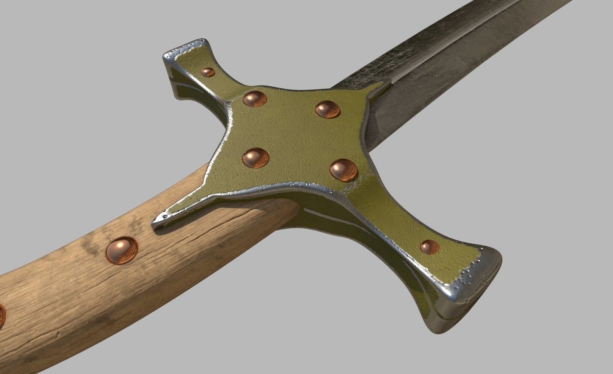 Mamluke Curved Sword 3D model_10
