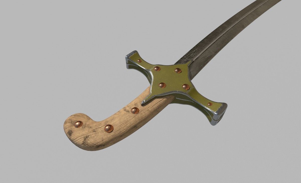 Mamluke Curved Sword 3D model_5