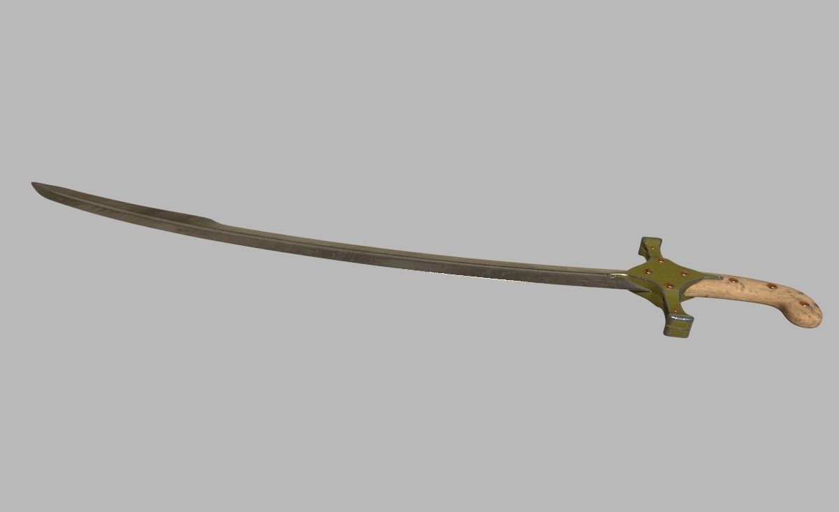 Mamluke Curved Sword 3D model_4