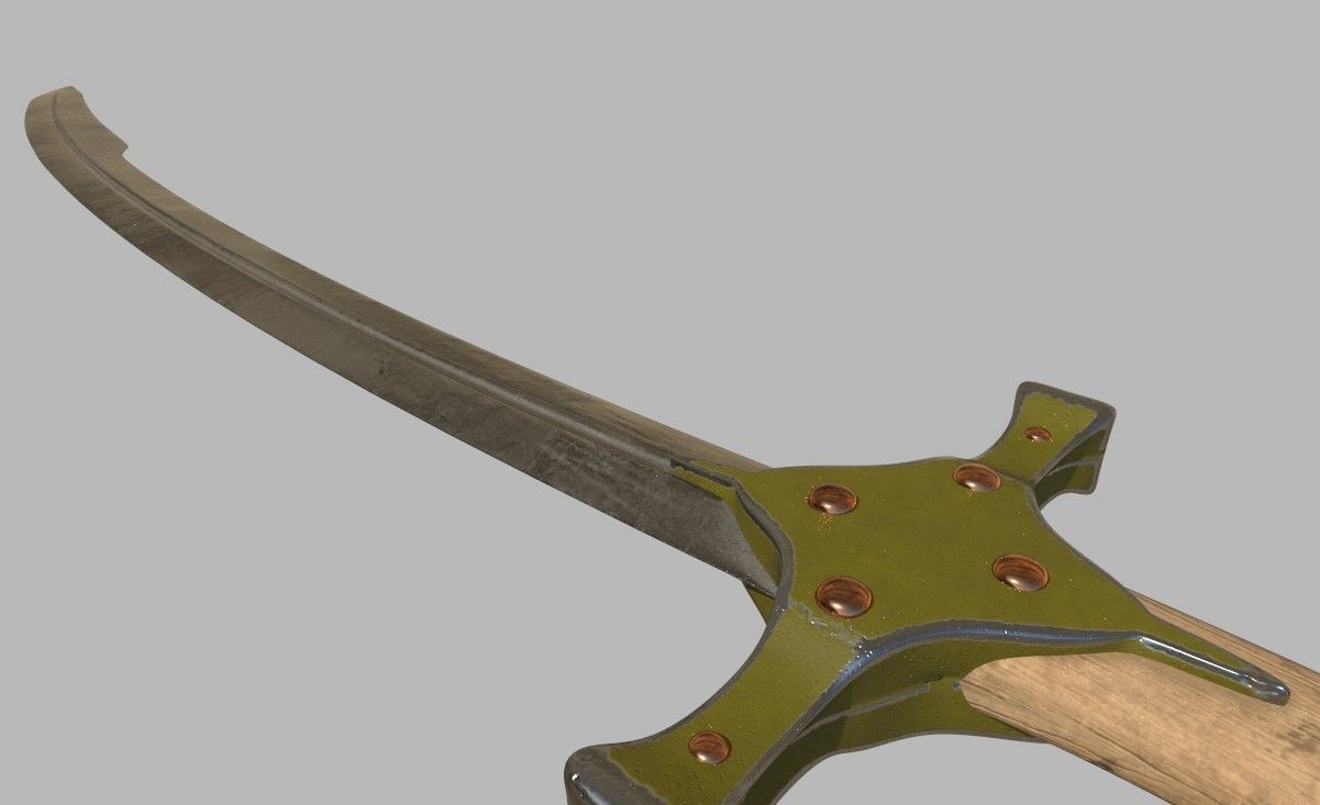 Mamluke Curved Sword 3D model_9
