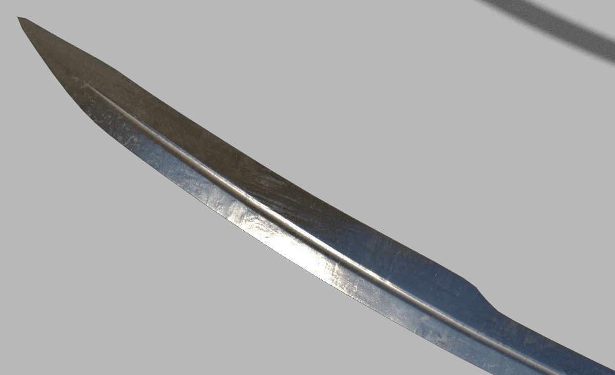 Mamluke Curved Sword 3D model_6