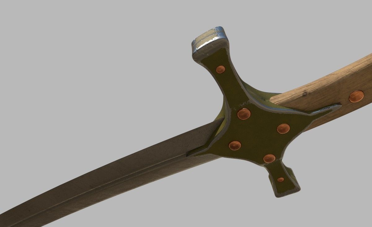Mamluke Curved Sword 3D model_8