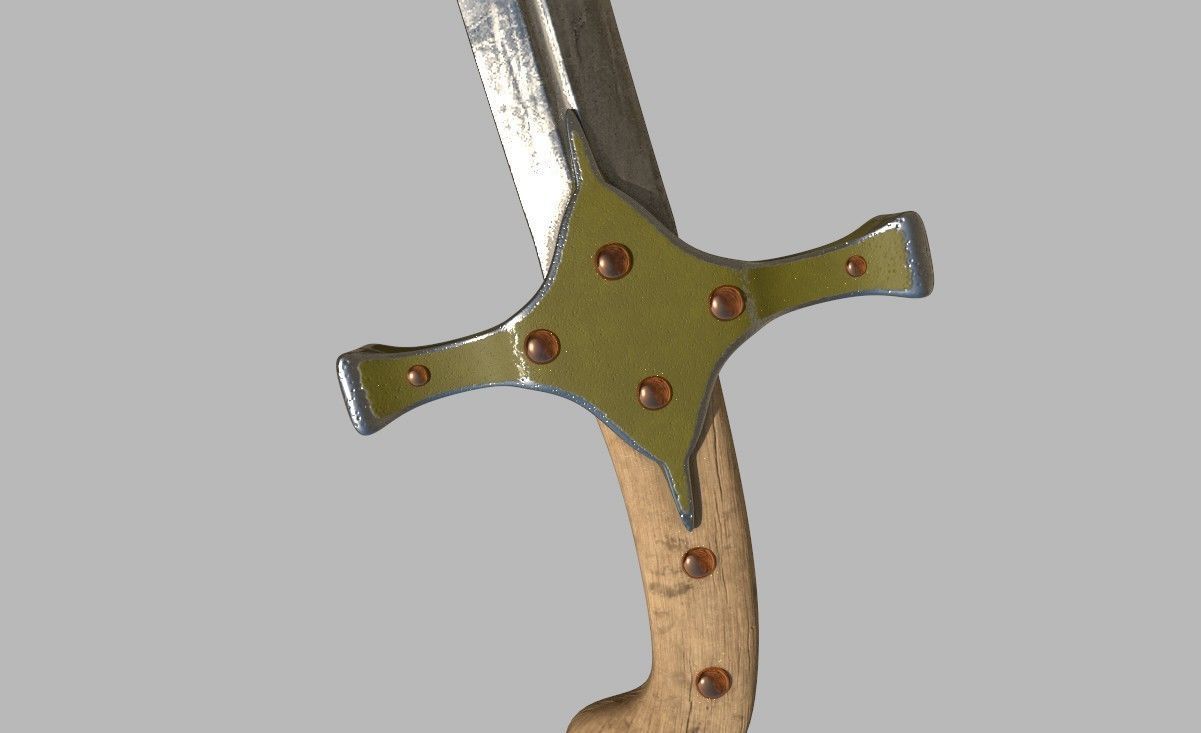 Mamluke Curved Sword 3D model_1