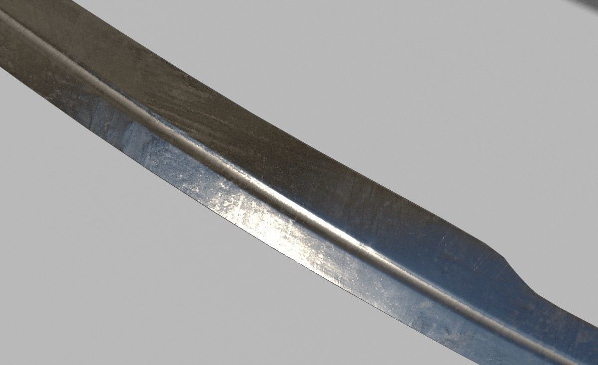 Mamluke Curved Sword 3D model_7