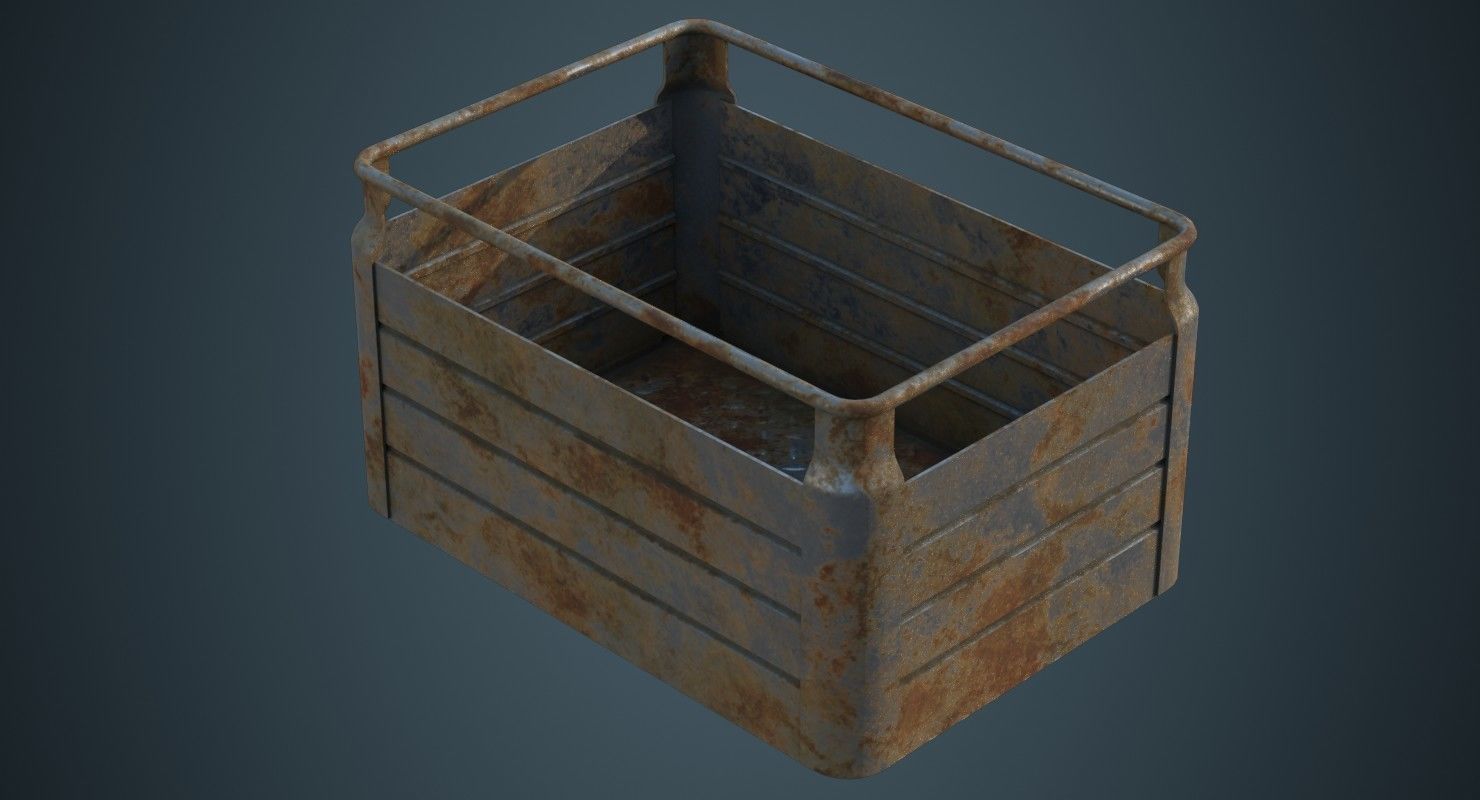 Crate 1B Low-poly 3D model_1