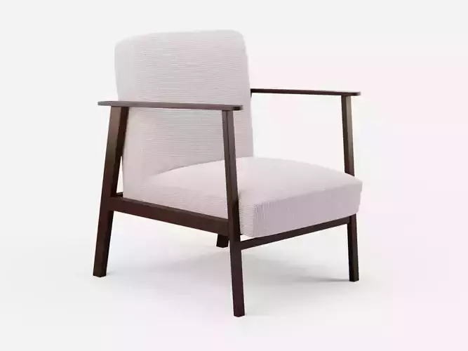 Wooden Armchair White Subdivision Ready for Film
