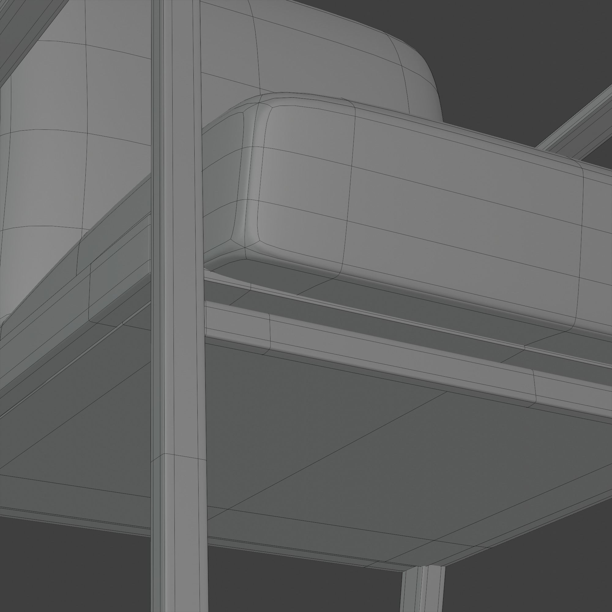 Wooden Armchair White Subdivision Ready for Film Low-poly 3D model_23