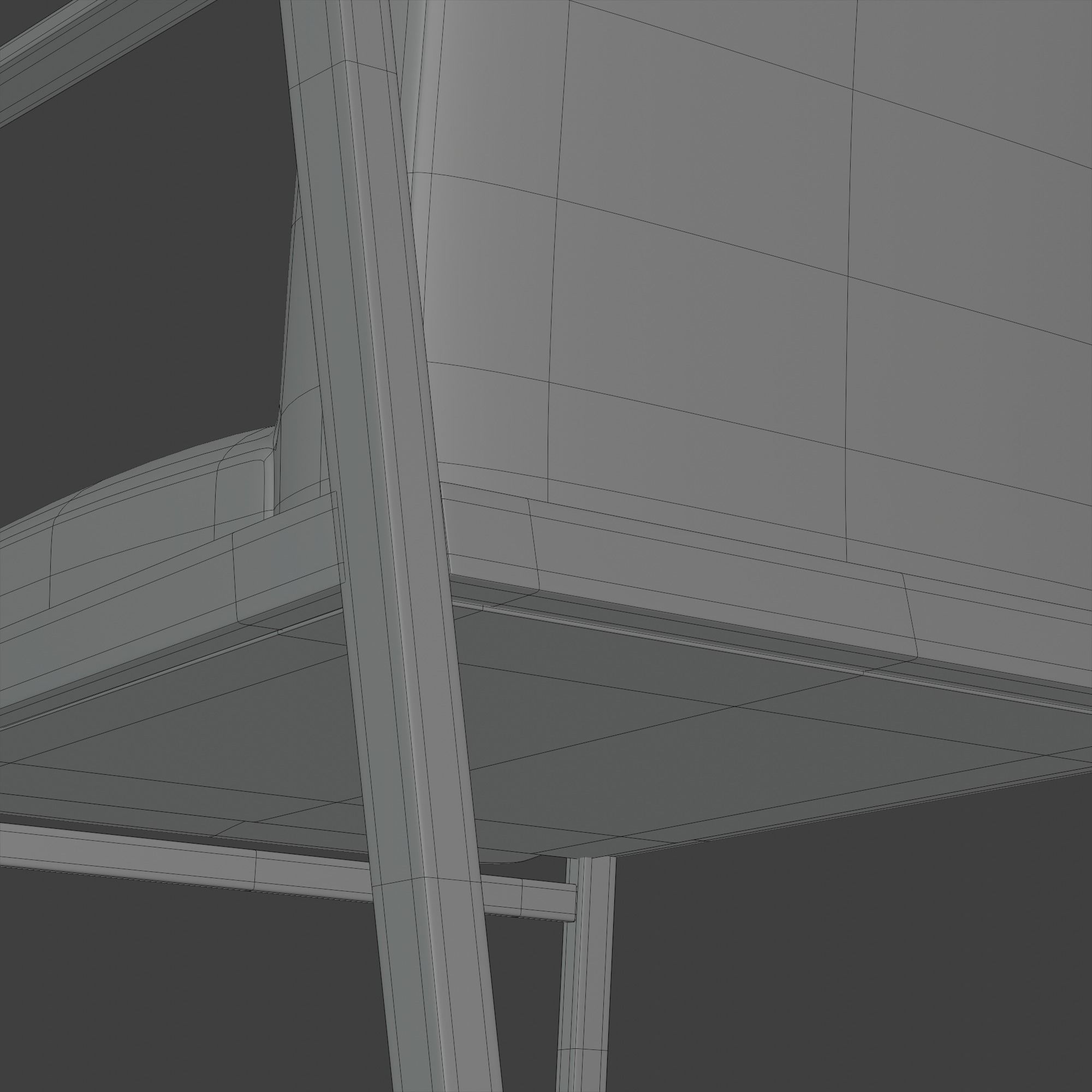 Wooden Armchair White Subdivision Ready for Film Low-poly 3D model_24