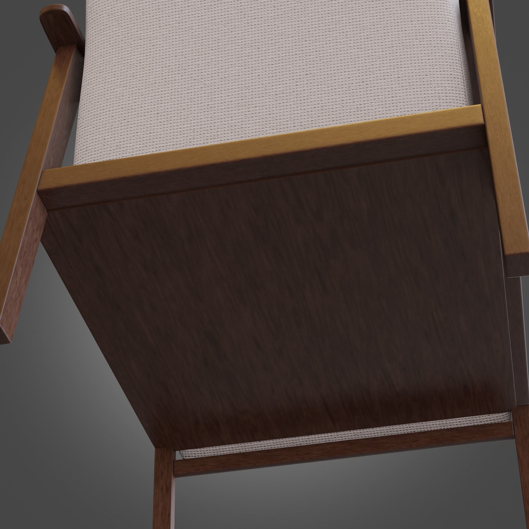 Wooden Armchair White Subdivision Ready for Film Low-poly 3D model_16