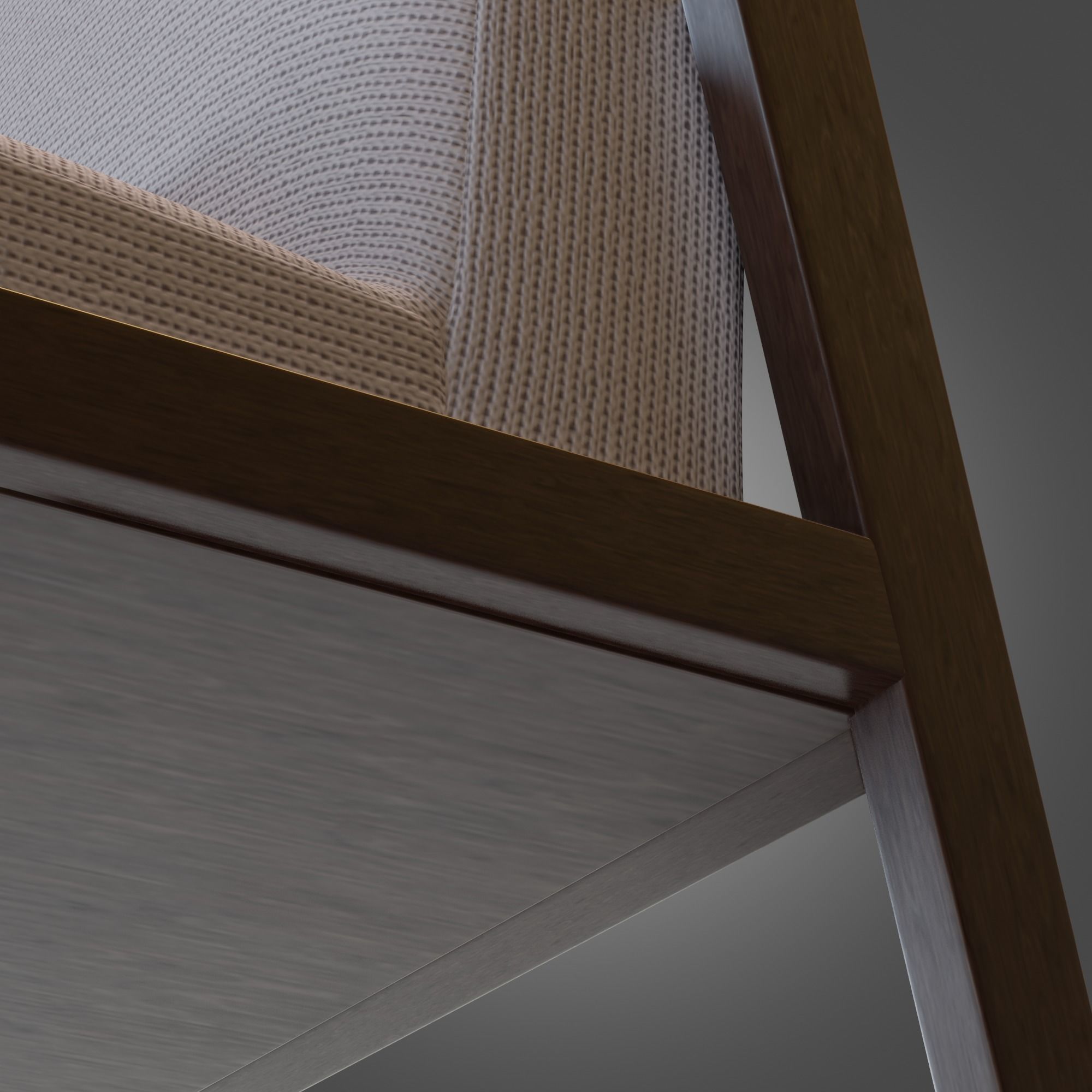 Wooden Armchair White Subdivision Ready for Film Low-poly 3D model_14