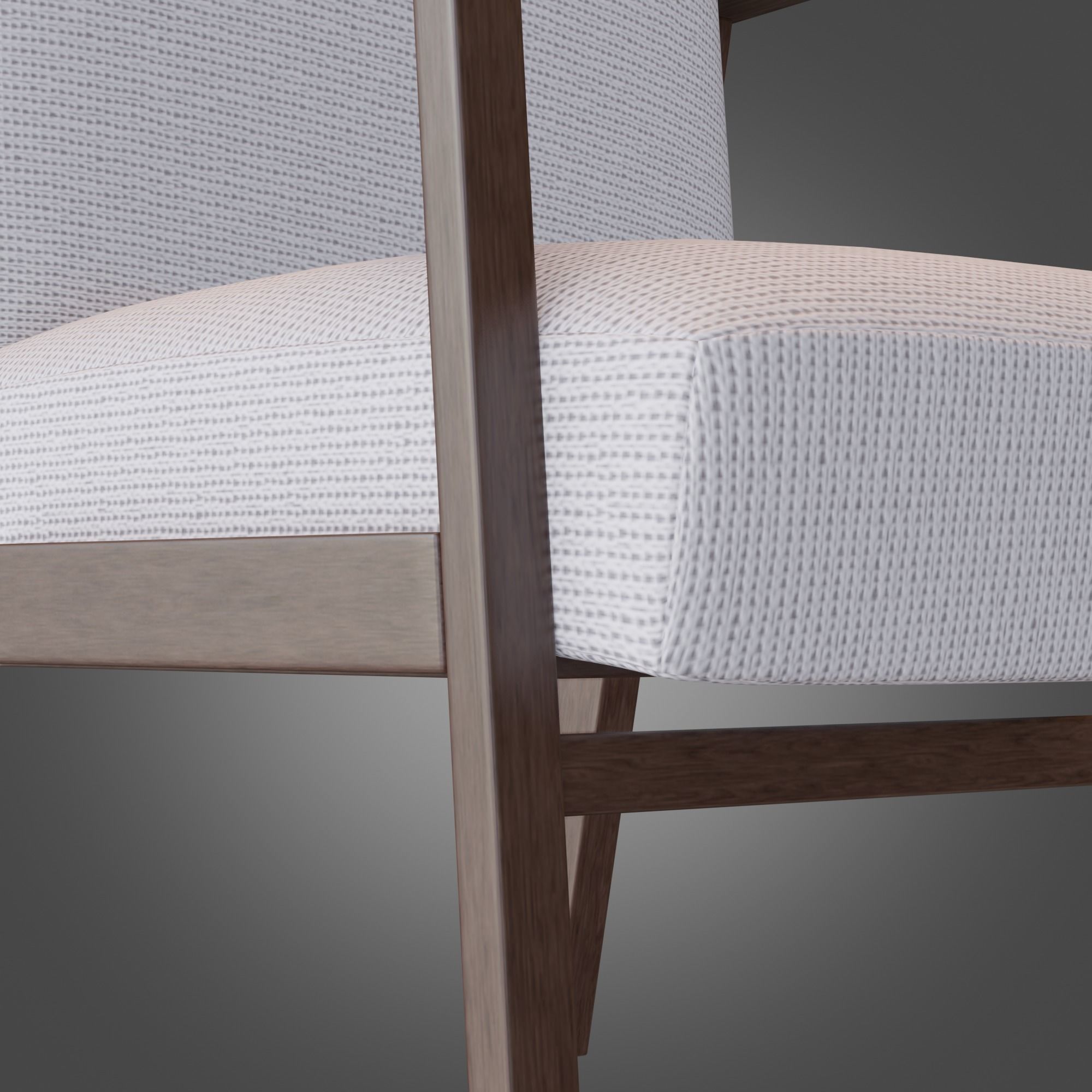 Wooden Armchair White Subdivision Ready for Film Low-poly 3D model_8