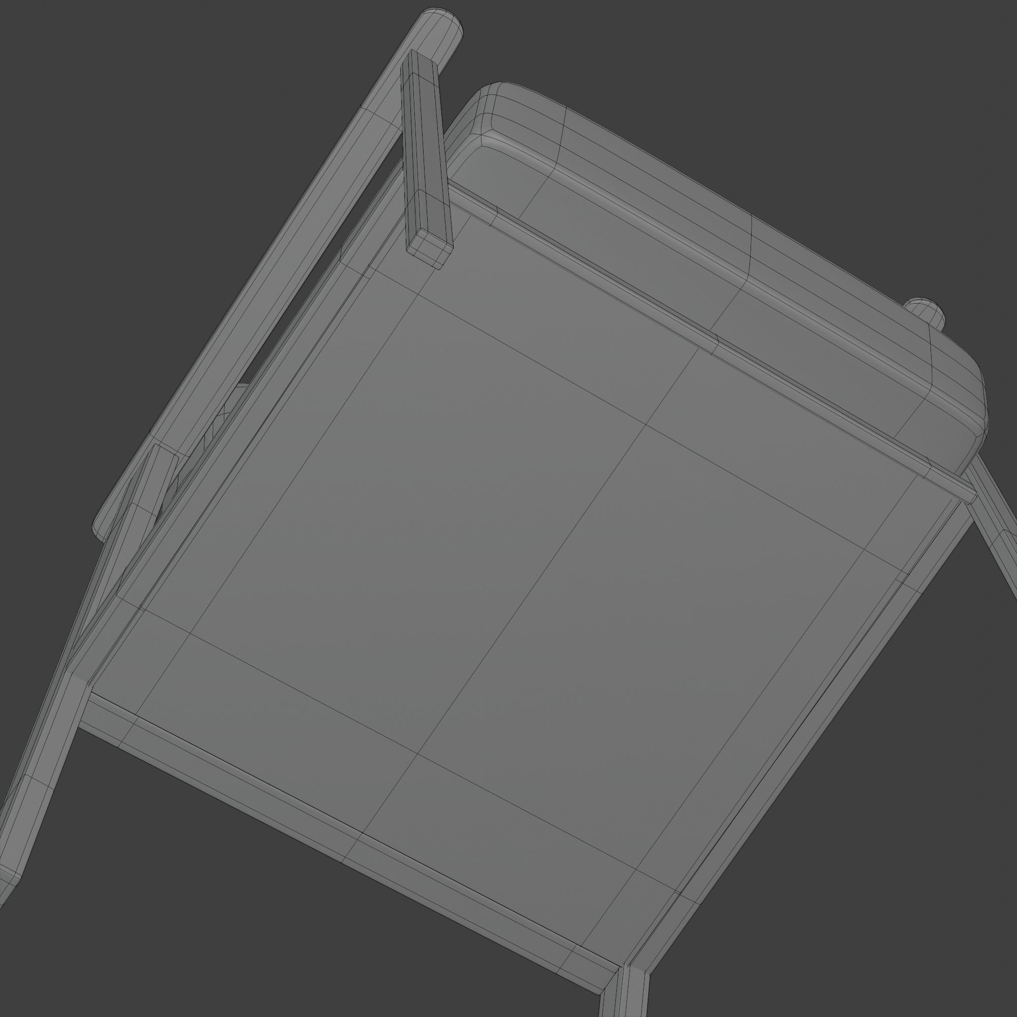 Wooden Armchair White Subdivision Ready for Film Low-poly 3D model_22