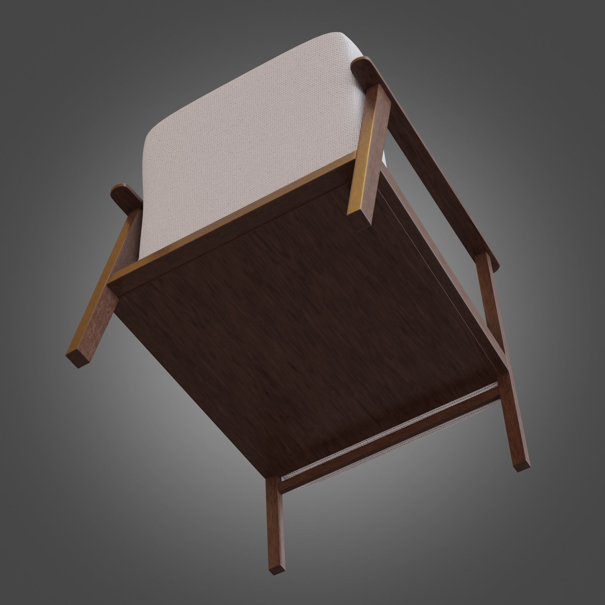 Wooden Armchair White Subdivision Ready for Film Low-poly 3D model_9