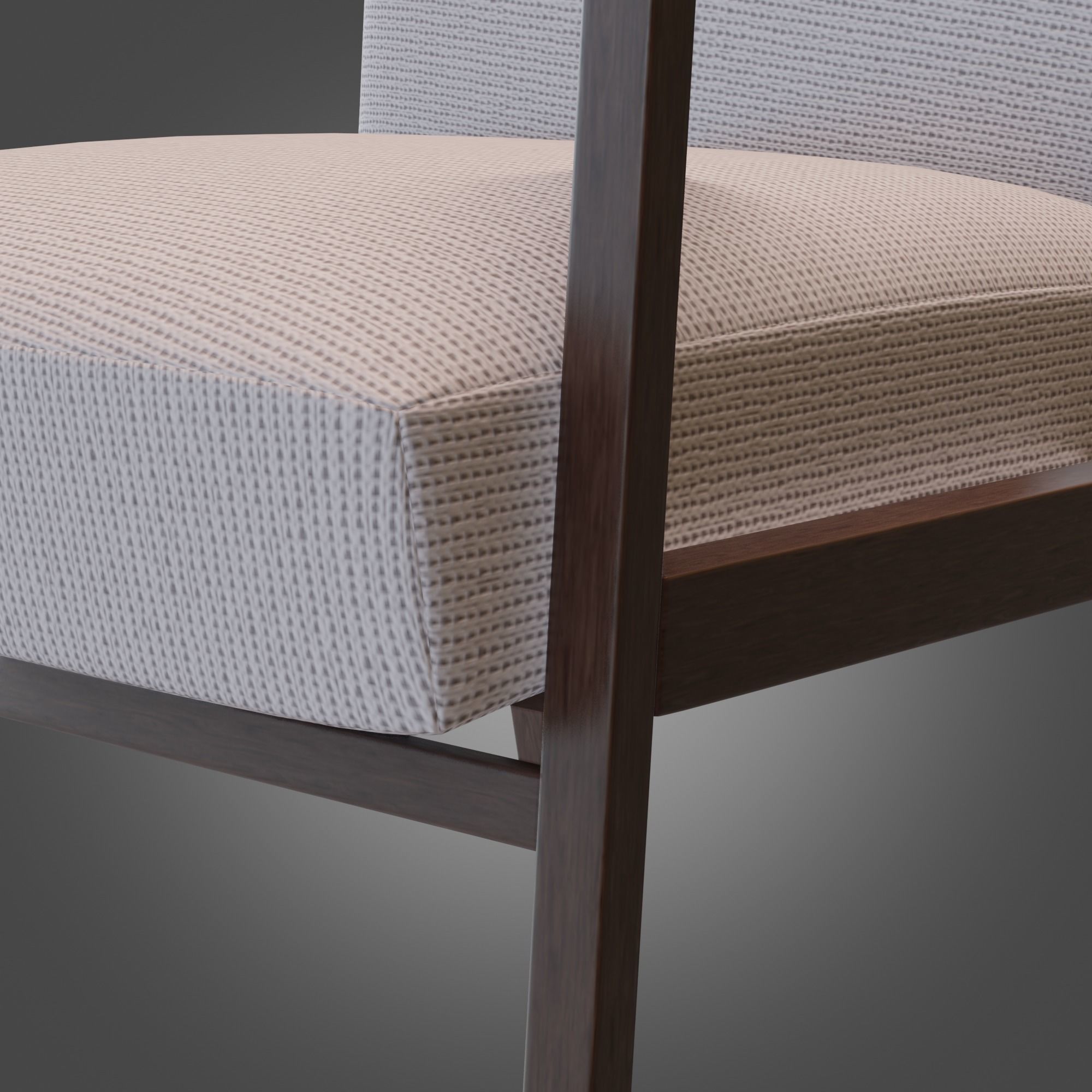 Wooden Armchair White Subdivision Ready for Film Low-poly 3D model_7