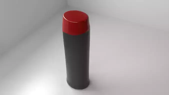 Red Black Plastic Shampoo Bottle 15
