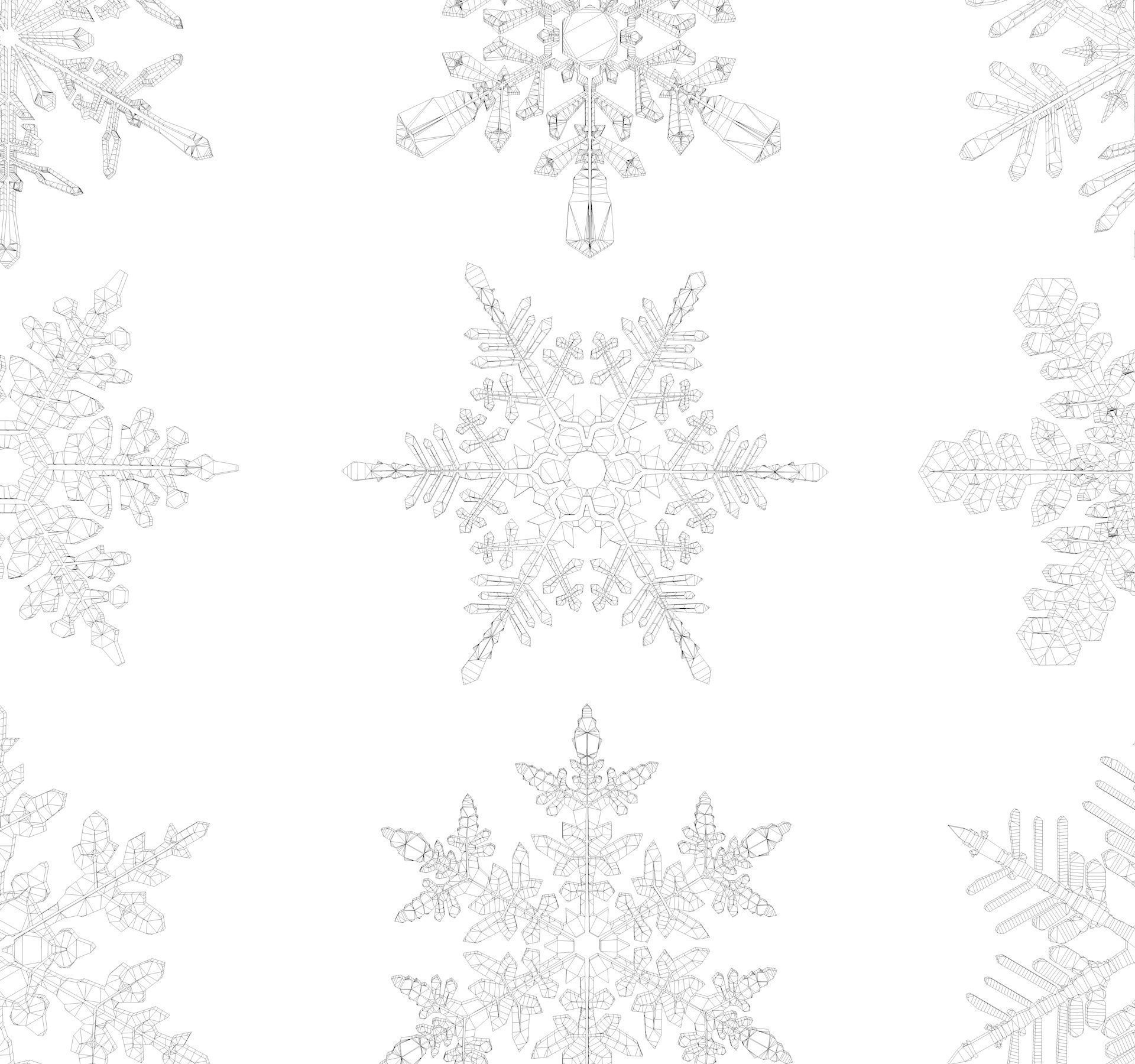 Snowflakes snowflake 3D model_5