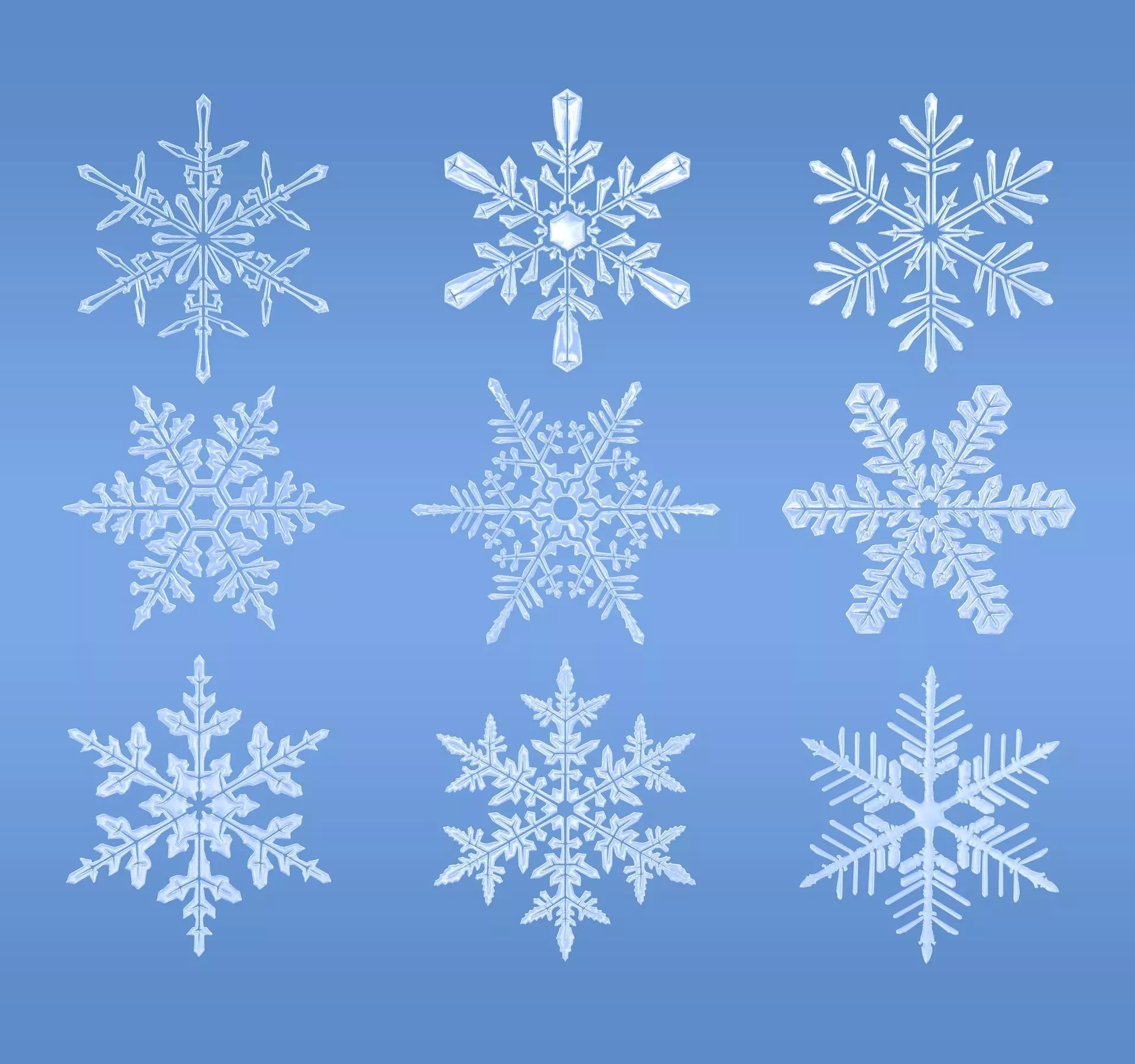 Snowflakes snowflake 3D model_0