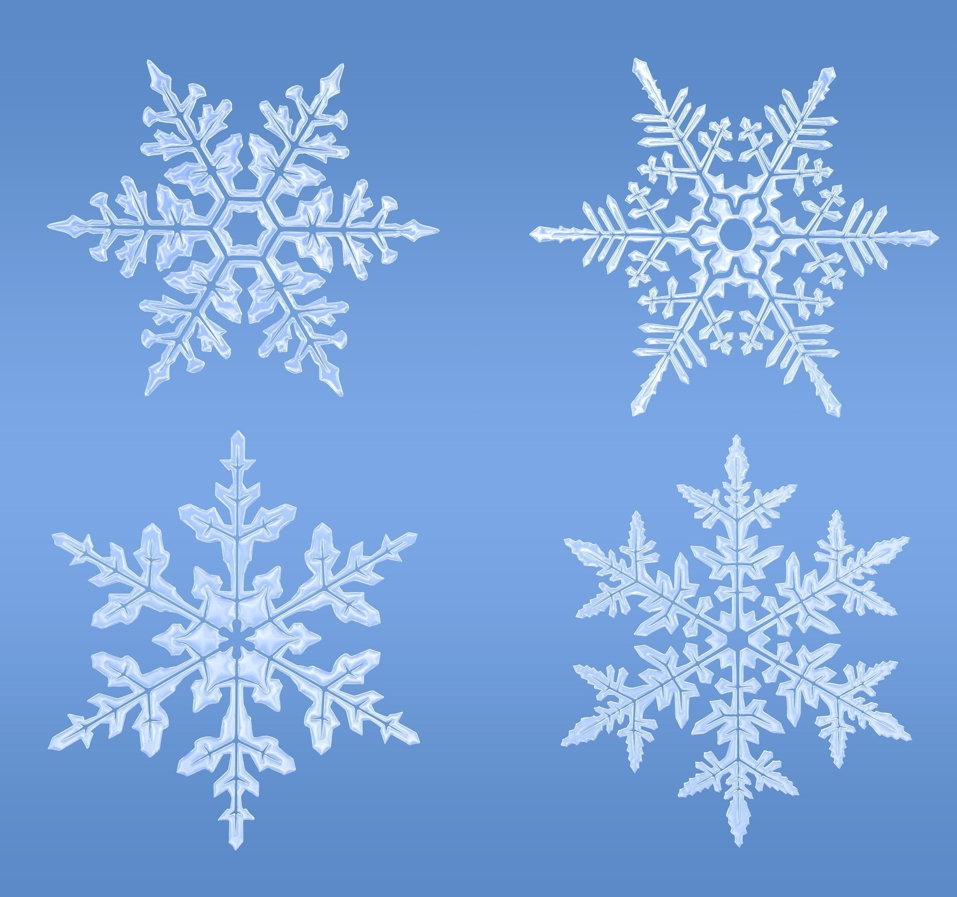Snowflakes snowflake 3D model_4