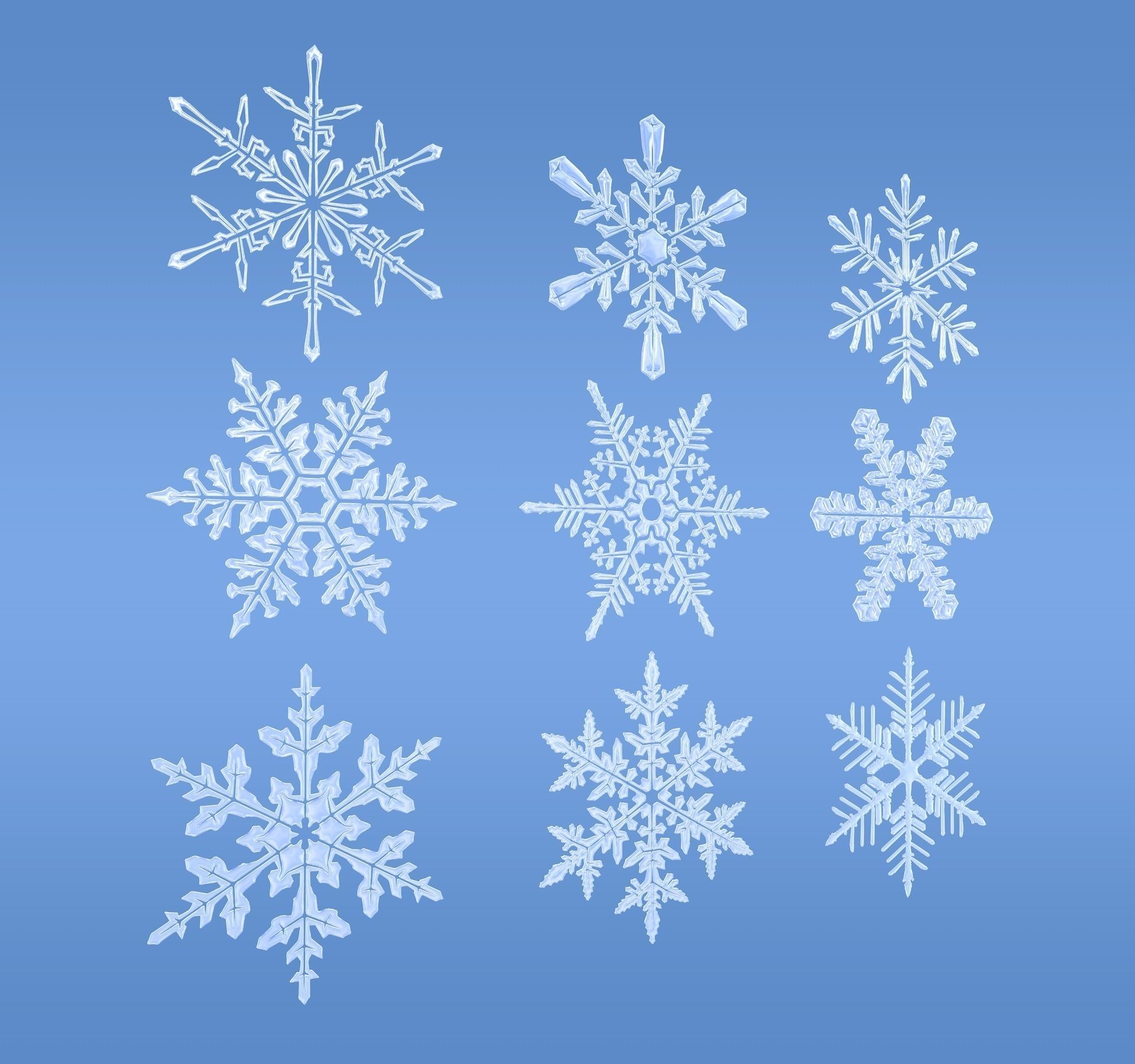 Snowflakes snowflake 3D model_1